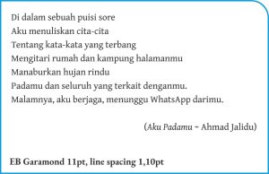 Memilih Font untuk Buku: Panduan Tipografi Garudhawaca 1 Font EB Garamond untuk Puisi